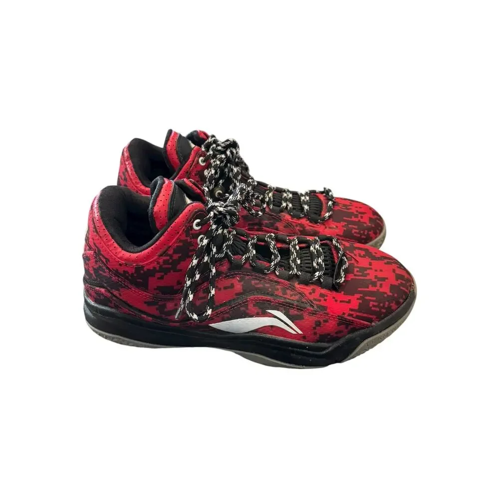 Li-Ning ABPK011-3 Red Black High Top Basketball Shoes Men’s 10